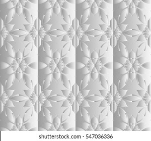 Decorative panel with a floral ornament. seamless pattern. silver color. vector illustration. for interior design, wallpaper, invitation