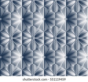 Decorative panel with a floral ornament. seamless pattern. silver color. vector illustration. for interior design, wallpaper, invitation