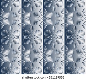 Decorative panel with a floral ornament. seamless pattern. silver color. vector illustration. for interior design, wallpaper, invitation