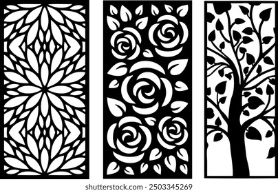 Decorative panel, geometric panel, Pattern for laser ,router , fiber, cnc Decorative, files for wood ,cnc patterns ,Wall Stenci, decoratice laser cutting