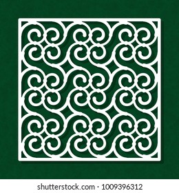 Decorative panel for laser cutting, die cutting or stencil. Vector geometric abstract ornament.