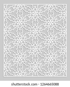 Decorative panel for laser cutting. Geometric ornament for wedding invitation, envelope, greeting or business cards, Template for paper cut, printing, engraving wood, metal. Stencil manufacturing