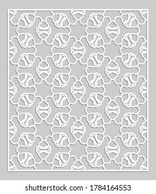 Decorative panel for laser cutting. Geometric ornament for wedding invitation, envelope, greeting or business cards, Template for paper cut, printing, engraving wood, metal. Stencil manufacturing