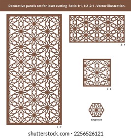 Panel decorativo para corte láser. Patrón geométrico. Panel de corte láser.