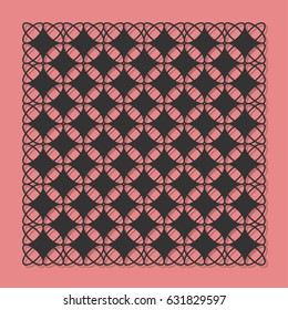 Decorative panel for laser cutting. A modern versatile classic pattern. The ratio is 1: 1. Vector illustration.