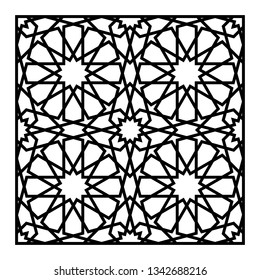 Decorative panel for laser cutting. Oriental geometric pattern. Vector ornament.
