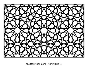 Decorative panel for laser cutting. Oriental geometric pattern. Vector ornament.