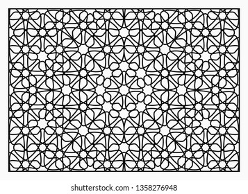 Decorative panel for laser cutting. Oriental geometric pattern. Vector ornament.