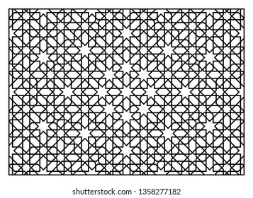 Decorative panel for laser cutting. Oriental geometric pattern. Vector ornament.