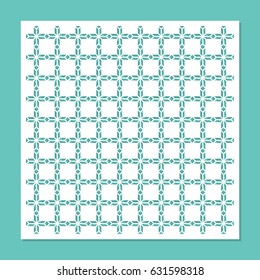 Decorative panel for laser cutting. Universal square pattern. The ratio is 1: 1. Vector illustration.