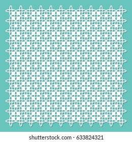 Decorative panel for laser cutting. Universal mosaic geometric pattern. The ratio is 1: 1. Vector illustration.