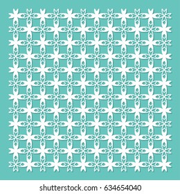 Decorative panel for laser cutting. Universal mosaic geometric pattern. The ratio is 1: 1. Vector illustration.