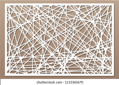 Decorative panel laser cutting. wooden panel. Elegant modern geometric abstract pattern. Ratio 2:3. Vector illustration.