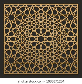 Decorative panel of oriental style. For laser cutting, die cutting or stencil.