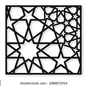 Decorative panel of oriental style. For laser cutting, die cutting or stencil.