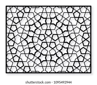 Decorative panel of oriental style. For laser cutting, die cutting or stencil.