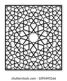 Decorative panel of oriental style. For laser cutting, die cutting or stencil.