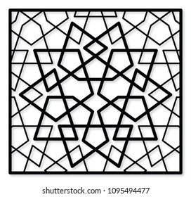 Decorative panel of oriental style. For laser cutting, die cutting or stencil.