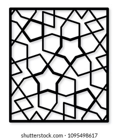 Decorative panel of oriental style. For laser cutting, die cutting or stencil.