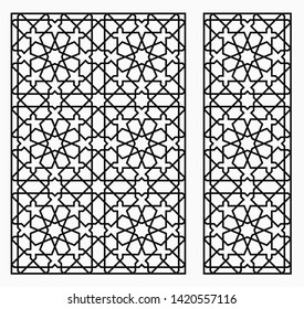 Decorative panel of oriental style. For laser cutting, die cutting or stencil. Vector ornament.