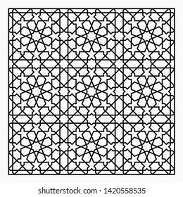 Decorative panel of oriental style. For laser cutting, die cutting or stencil. Vector ornament.