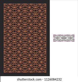Decorative panel. Stencil lattice ornament. Pattern for woodcarving, sawing, for metal, plastic and  plywood laser cutting.