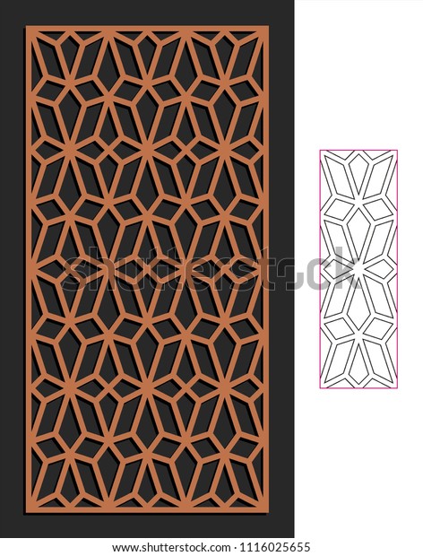 Decorative Panel Stencil Lattice Ornament Pattern Stock Vector