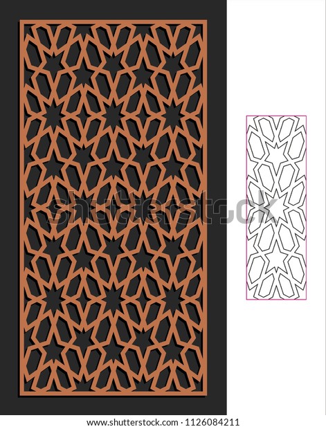 Decorative Panel Stencil Lattice Ornament Pattern Stock