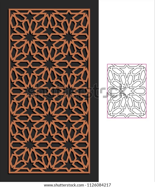 Decorative Panel Stencil Lattice Ornament Pattern Stock Vector