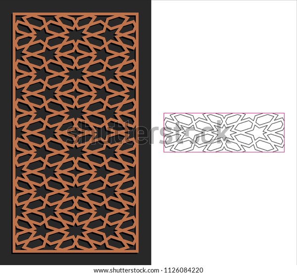 Decorative Panel Stencil Lattice Ornament Pattern Stock Vector