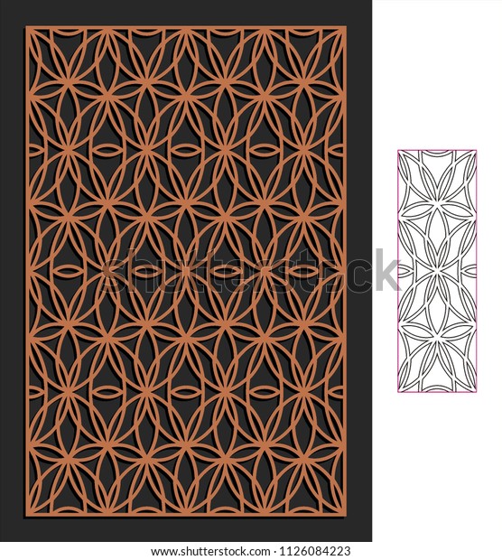 Decorative Panel Stencil Lattice Ornament Pattern Stock Vector