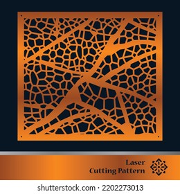 Decorative panels for laser cutting. Cutout silhouette with abstract geometric pattern, squares, triangles, grid. Laser cut and CNC stencil for wood, metal, plastic, paper, acrylic.