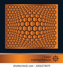 Decorative panels for laser cutting. Cutout silhouette with abstract geometric pattern, squares, triangles, grid. Laser cut and CNC stencil for wood, metal, plastic, paper, acrylic.