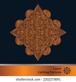 Decorative panels for laser cutting. Cutout silhouette with abstract geometric pattern, squares, triangles, grid. Laser cut and CNC stencil for wood, metal, plastic, paper, acrylic.