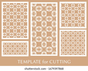 Paneles decorativos para corte láser. Ornamento geométrico para invitación de boda Plantilla para fabricación de plantillas de corte de papel