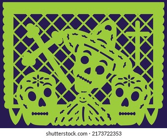 Decorative paper, day of the dead, festivity, catrina, mexican skulls