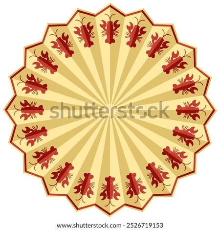 Decorative paper fun, crayfish party decoration - hand drawn vector illustration.