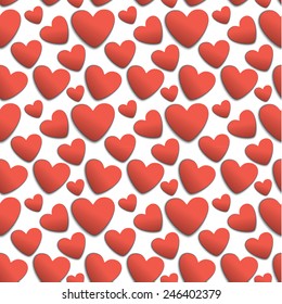 Decorative paper hearts in seamless pattern