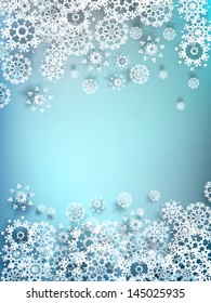 Decorative paper snowflake background. EPS 10 vector