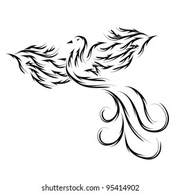 Decorative paradise bird on isolated background
