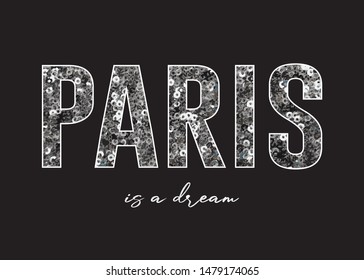 Decorative Paris is a Dream Text for Fashion Prints