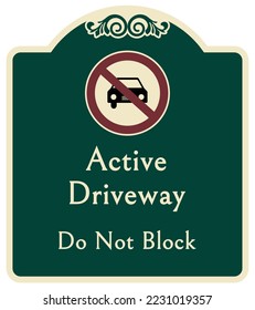 Decorative parking sign private driveway do not block garage entrance no parking