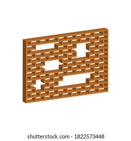 Decorative partition .Vector isometric and 3D view.