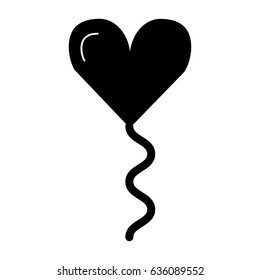 Decorative party balloon with heart shape