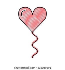 Decorative party balloon with heart shape