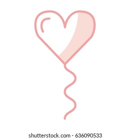 Decorative party balloon with heart shape