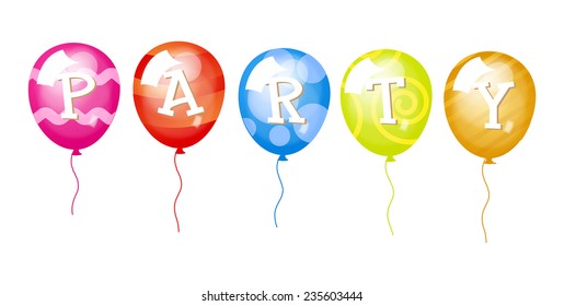 Decorative Party Balloons Illustration
