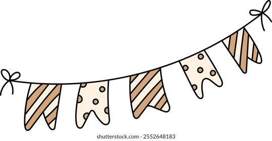Una bandera de fiesta decorativa con patrones y diseños alegres