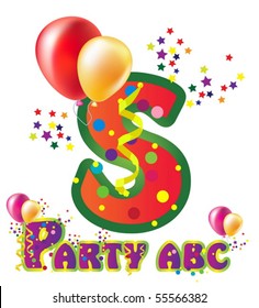 Decorative party letter with sample text for design