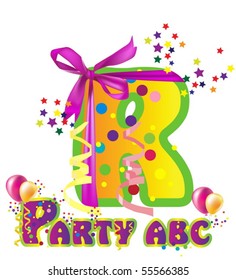 Decorative party letter with sample text for design